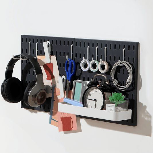 Keepo Black Wall Organizer Set With 2Pcs Pegboards - Keepo