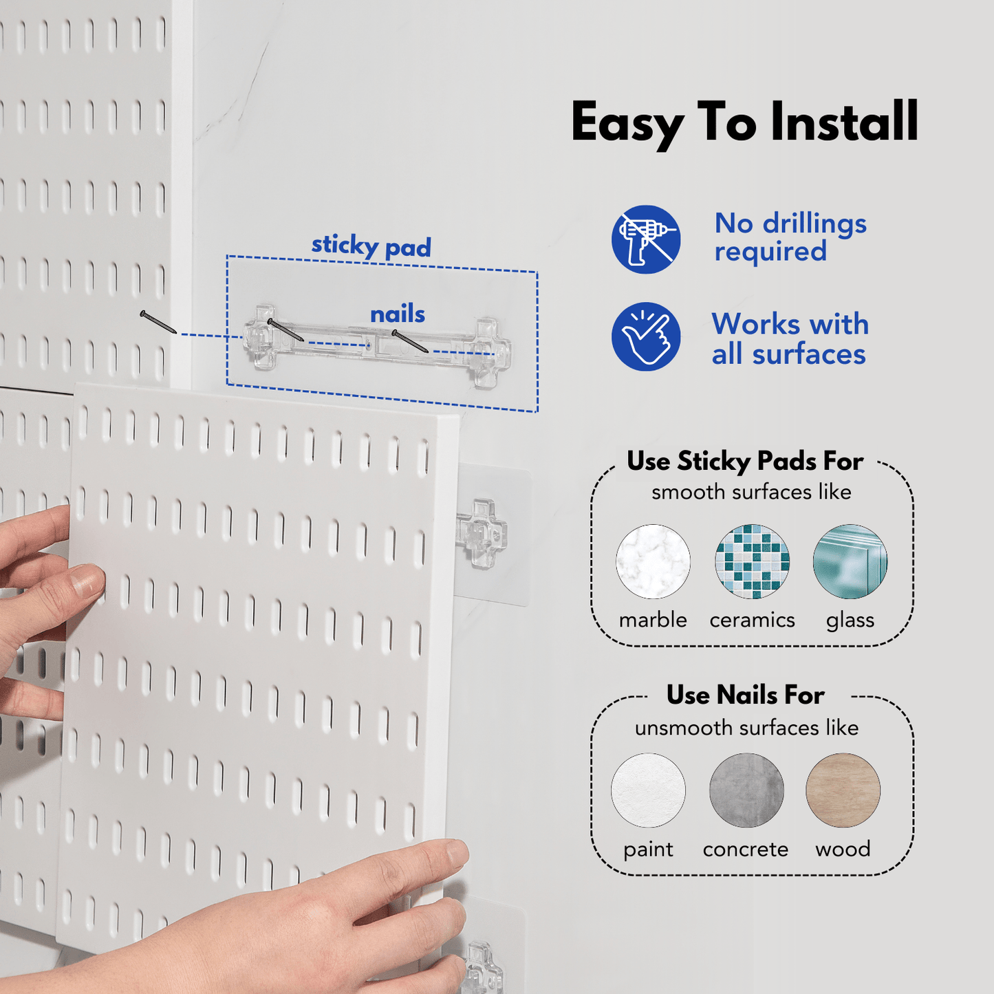 Keepo Black Wall Organizer Set With 2Pcs Pegboards - Keepo