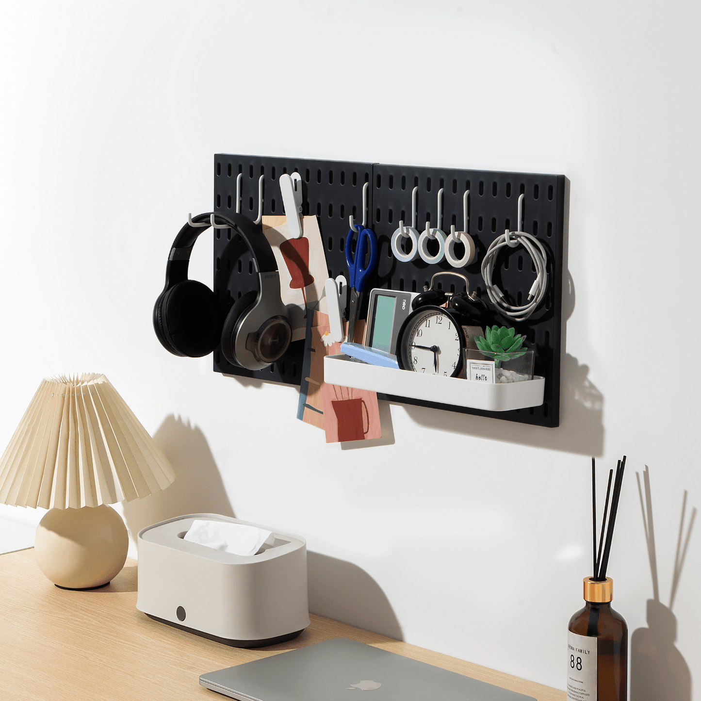 Keepo Black Wall Organizer Set With 2Pcs Pegboards - Keepo