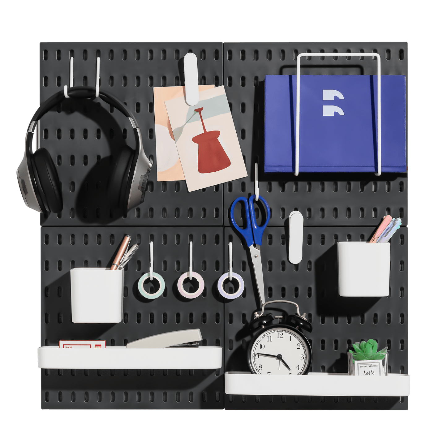 Keepo Black Wall Organizer Set With 4Pcs Pegboards - Keepo