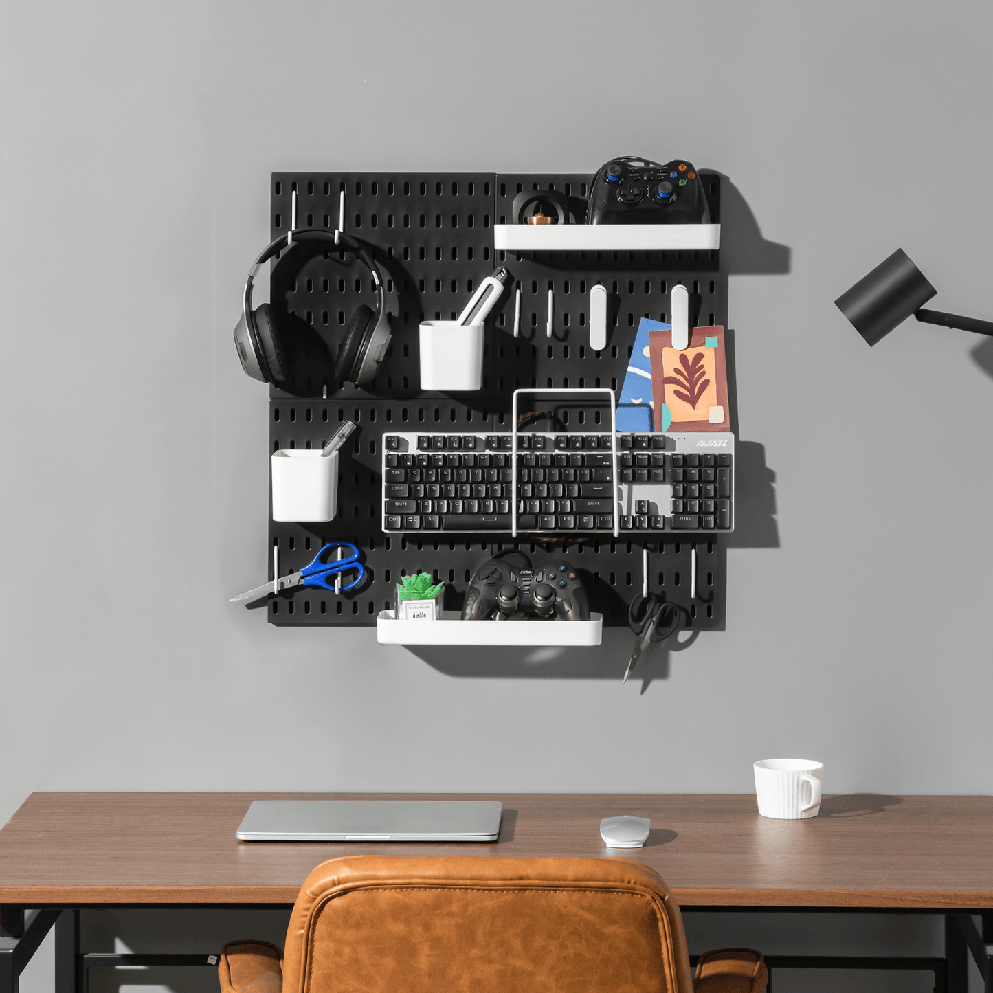 Keepo Black Wall Organizer Set With 4Pcs Pegboards - Keepo