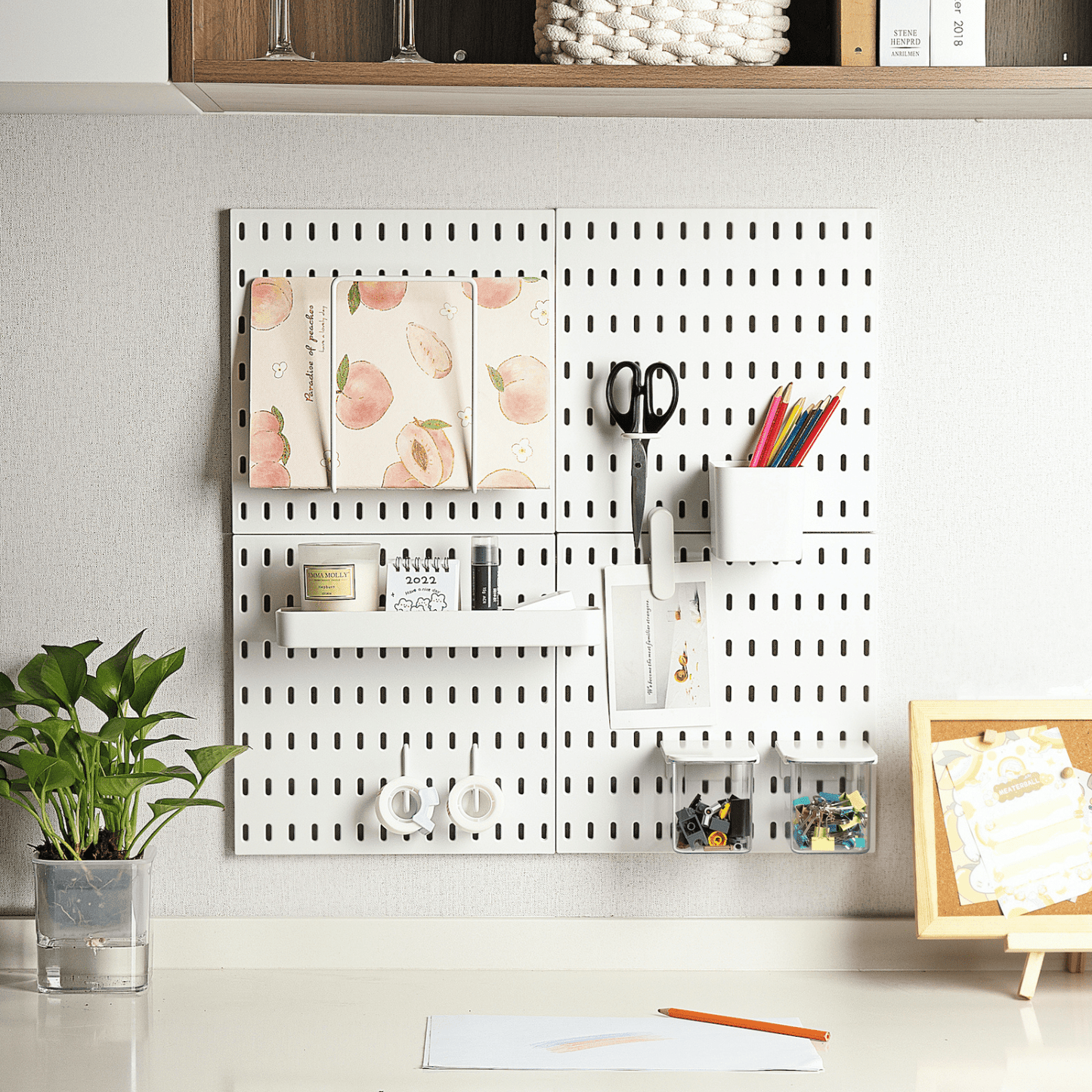 Keepo White Wall Organizer Set With 4Pcs Pegboards - Keepo