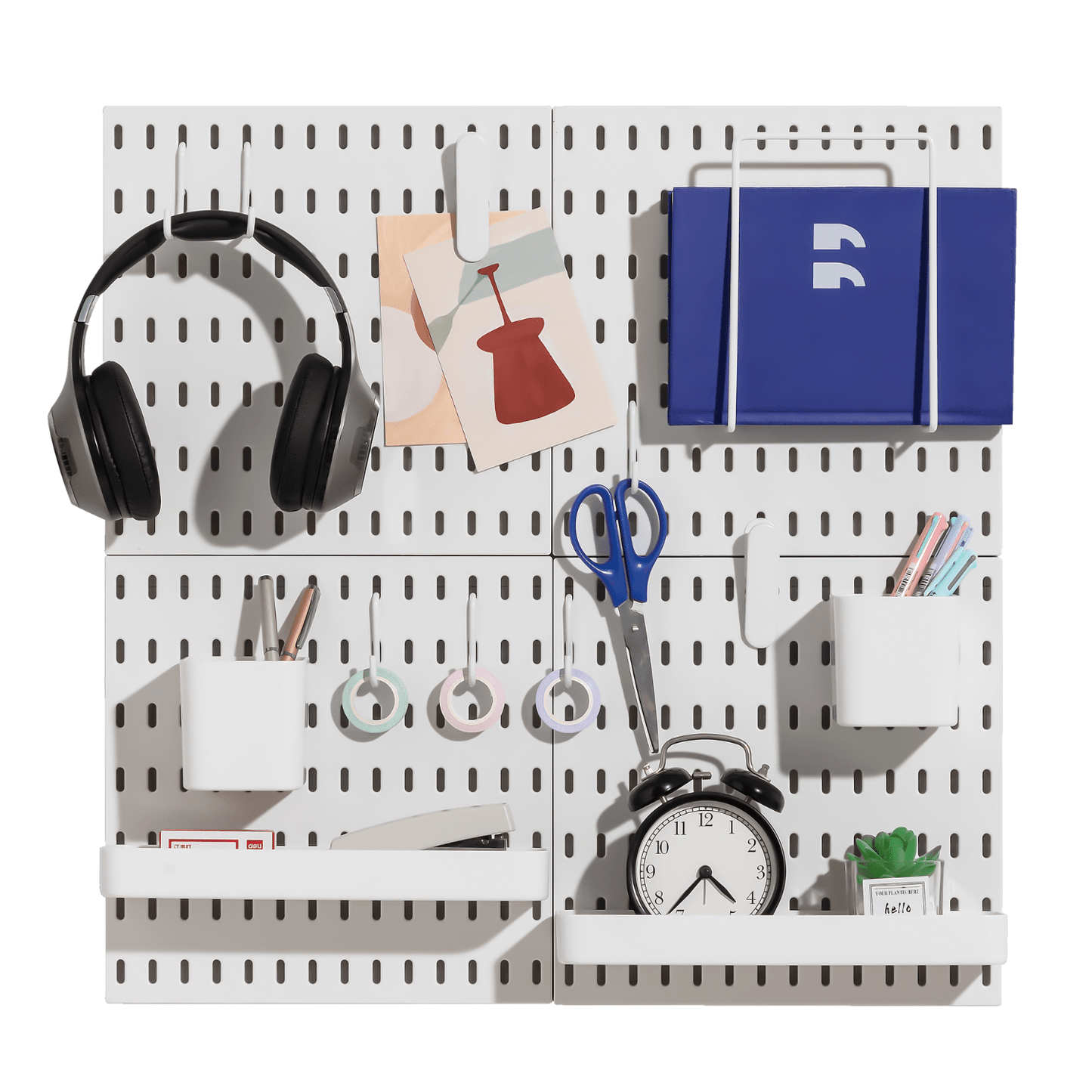 Keepo White Wall Organizer Set With 4Pcs Pegboards - Keepo