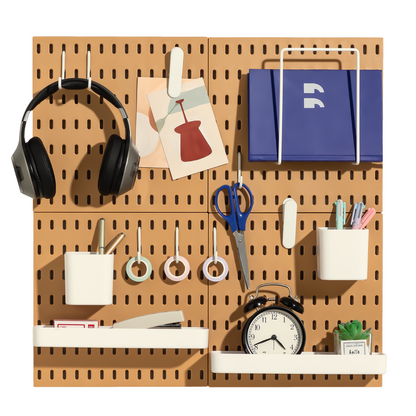 Keepo Yellow Wall Organizer Set With 4Pcs Pegboards