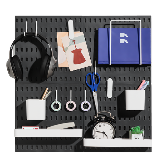 Keepo Black Wall Organizer Set With 4Pcs Pegboards