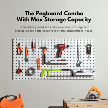 Keepo White Wall Organizer Set With 8Pcs Pegboards