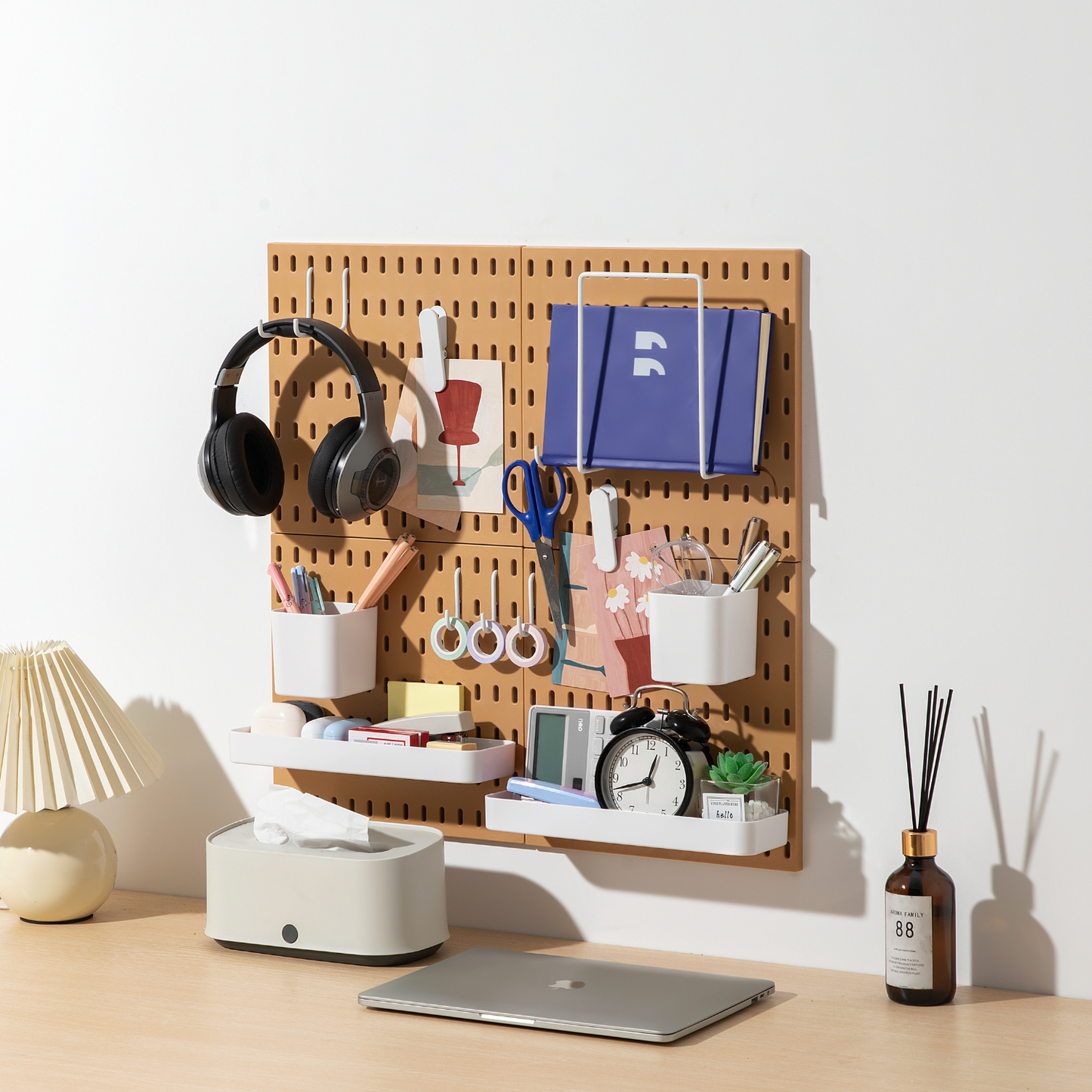 Keepo Yellow Wall Organizer Set With 4Pcs Pegboards