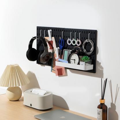 Keepo Black Wall Organizer Set With 2Pcs Pegboards