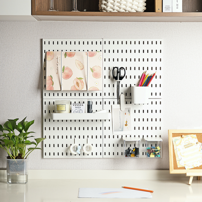 Keepo White Wall Organizer Set With 4Pcs Pegboards