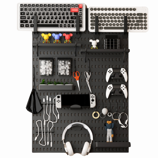 Keepo Black Wall Game Organizer Set With 6Pcs Pegboards