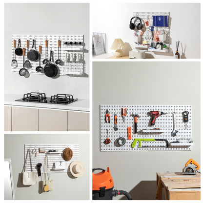 Keepo White Wall Organizer Set With 8Pcs Pegboards