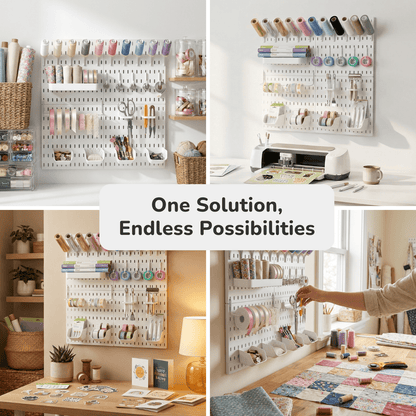 Keepo Craft Wall Organizer Set - 4Pcs Peg Boards-White - Keepo