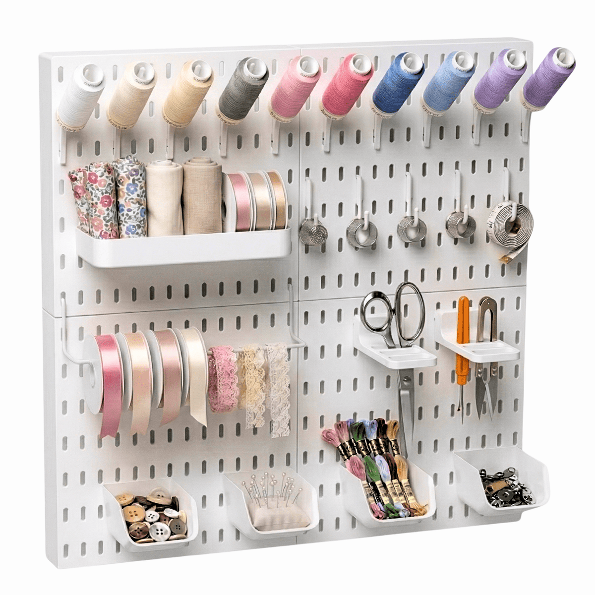Keepo Craft Wall Organizer Set - 4Pcs Peg Boards-White - Keepo
