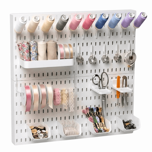 Keepo Craft Wall Organizer Set - 4Pcs Peg Boards-White - Keepo