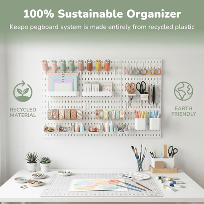 Keepo Craft Wall Organizer Set - 6Pcs Peg Boards-White - Keepo