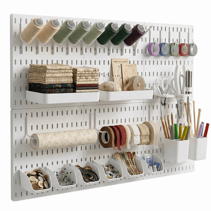Keepo Craft Wall Organizer Set - 6Pcs Peg Boards-White - Keepo