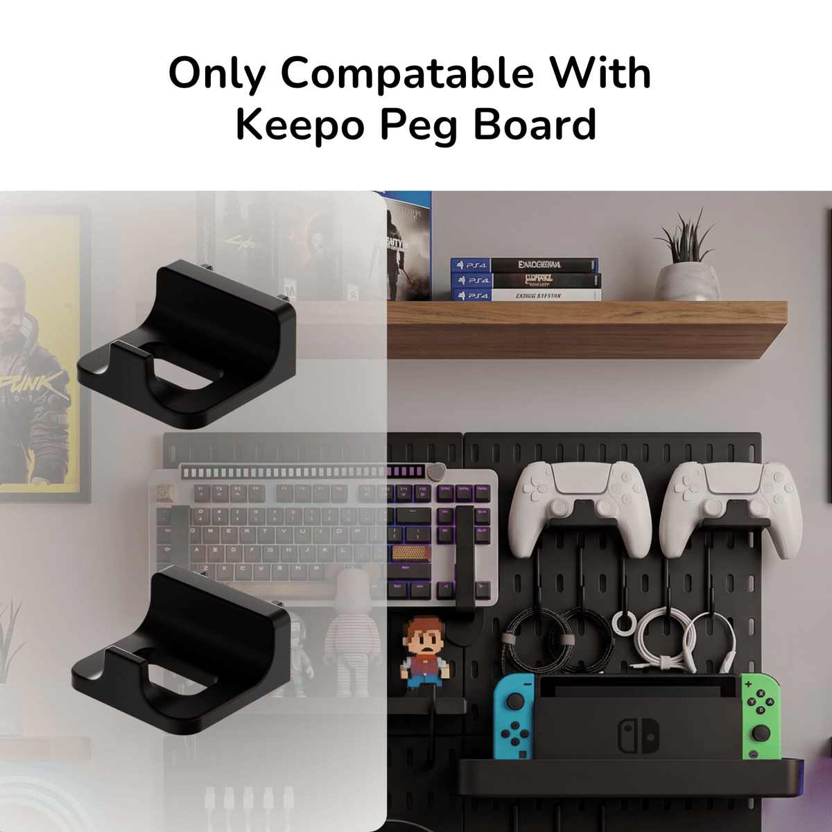 Keepo Peg Board Accessories 2 Controller Holder - Keepo