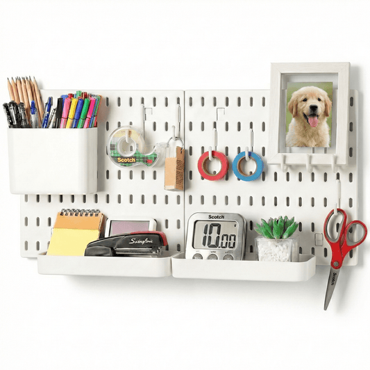 Keepo White Wall Organizer Set - 2Pcs Peg Boards - Keepo