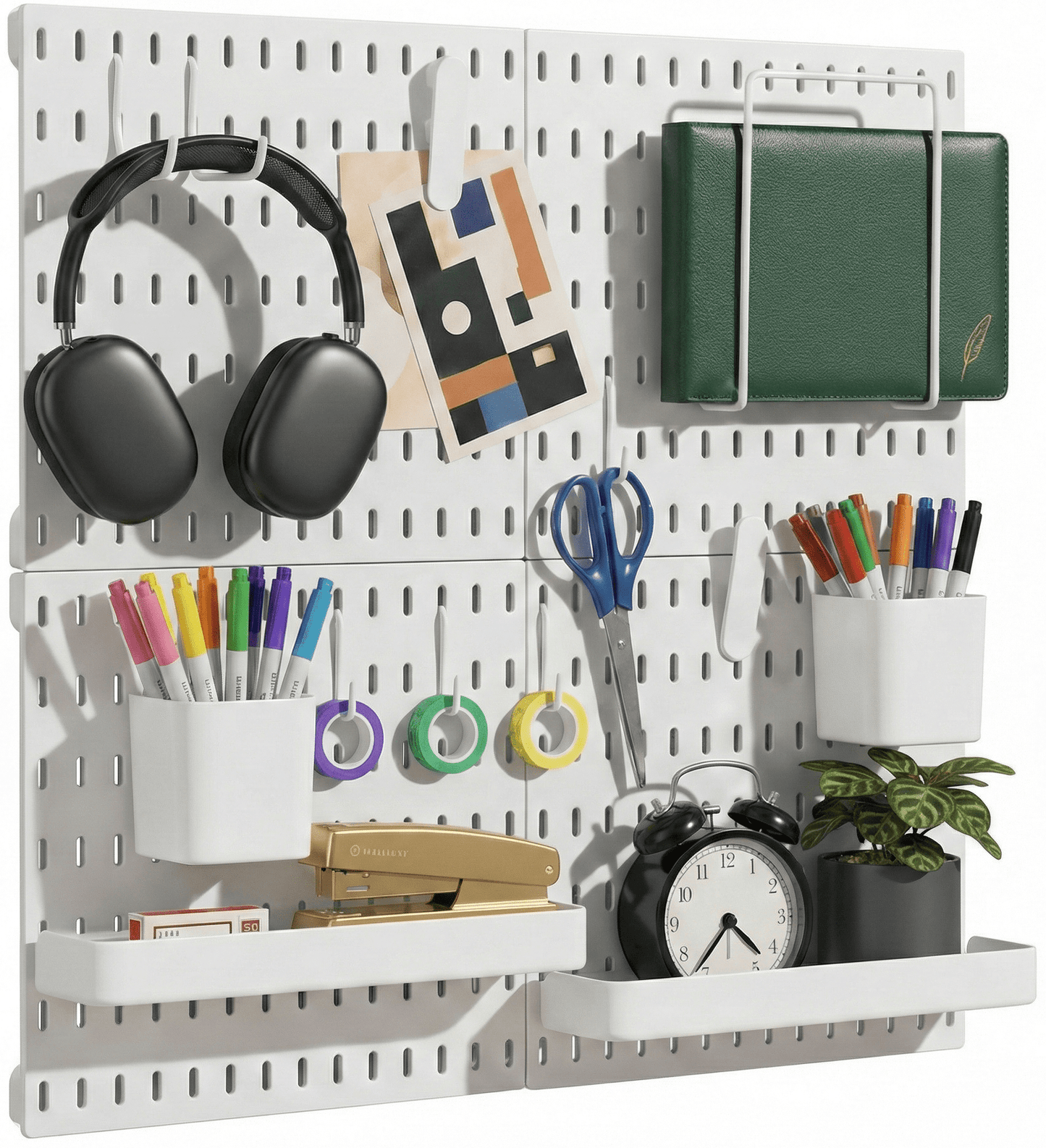 Keepo White Wall Organizer Set - 4Pcs Peg Boards - Keepo