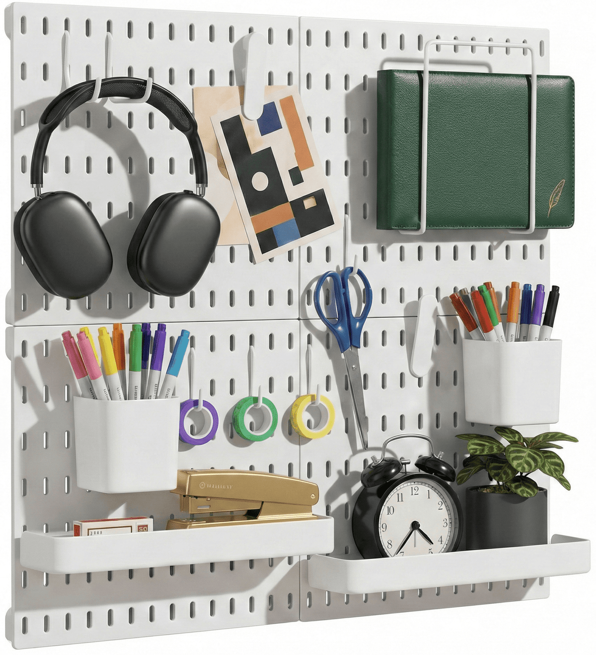 Keepo White Wall Organizer Set - 4Pcs Peg Boards - Keepo