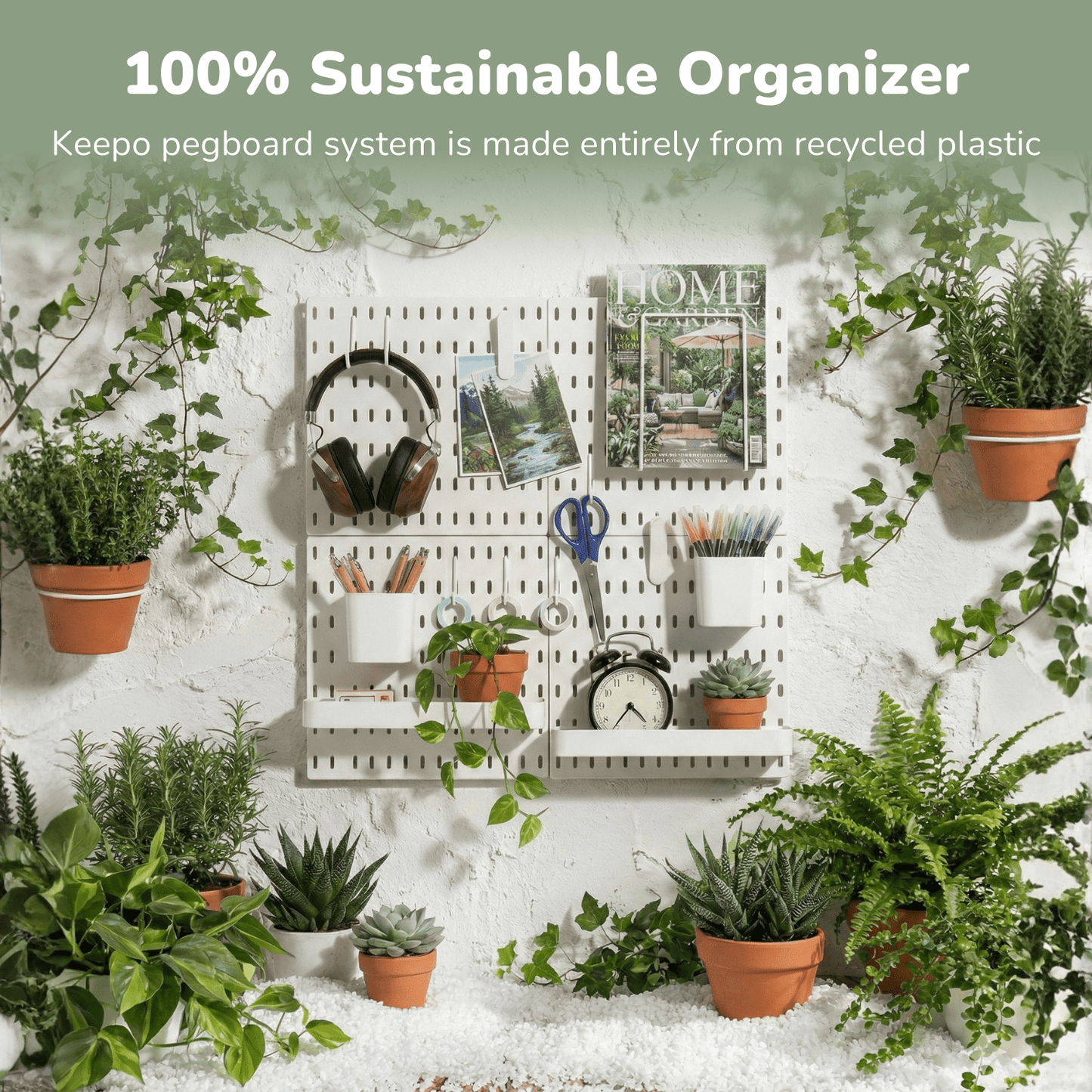 Keepo White Wall Organizer Set - 6Pcs Peg Boards - Keepo