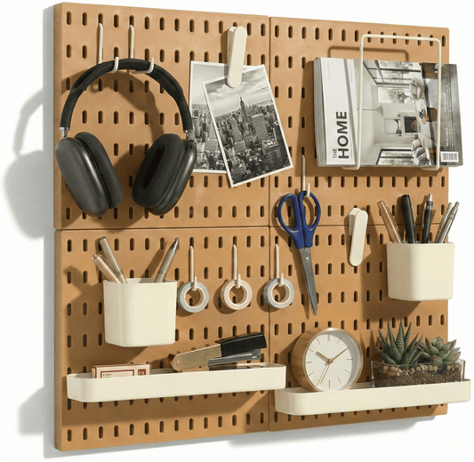 Keepo Yellow Wall Organizer Set - 4Pcs Peg Boards - Keepo